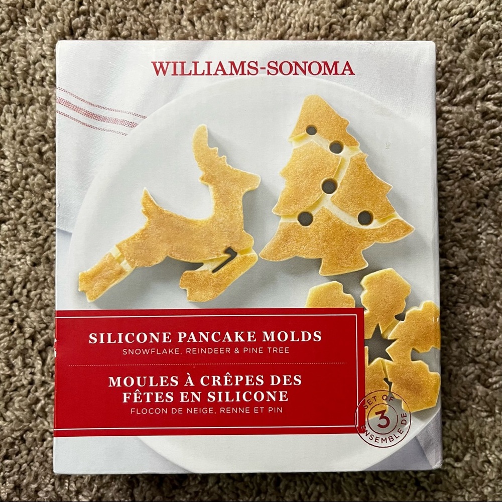 Williams Sonoma Silicone Pancake Molds Holiday Snowflake Reindeer & Pine Tree